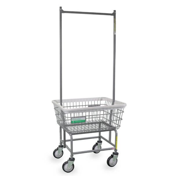 Antimicrobial Laundry Cart with Double Pole Rack Antimicrobial Laundry Cart with Double Pole Rack