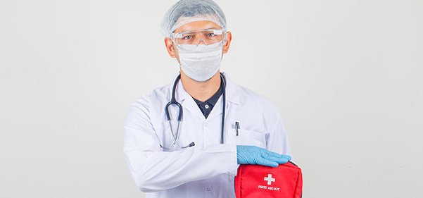 Doctor with first aid kit