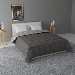 Duvet Insert - Silver Gray & Charcoal- Queen 90" x 94" -210gsm By AGH Supply