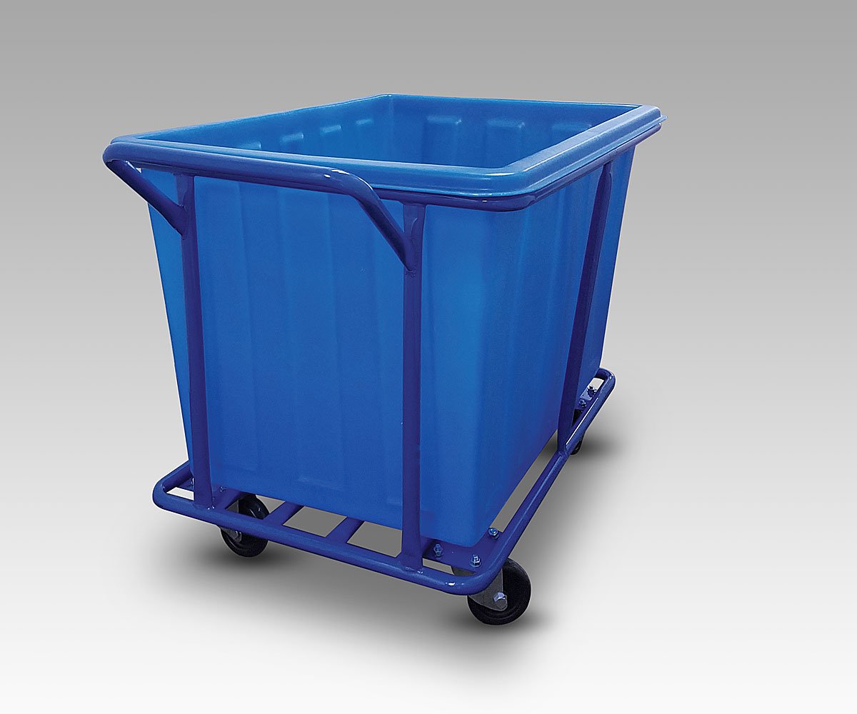 Laundry Cart, 10 bushel, With Metal Cage, “BLUE” 2