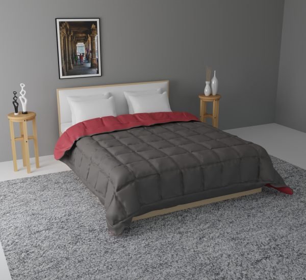 Duvet Insert - Maroon & Charcoal, Queen 90" x 94" -210gsm - 5 pcs/case 1 Duvet Insert - Maroon & Charcoal, Queen 90" x 94" -210gsm - 5 pcs/case