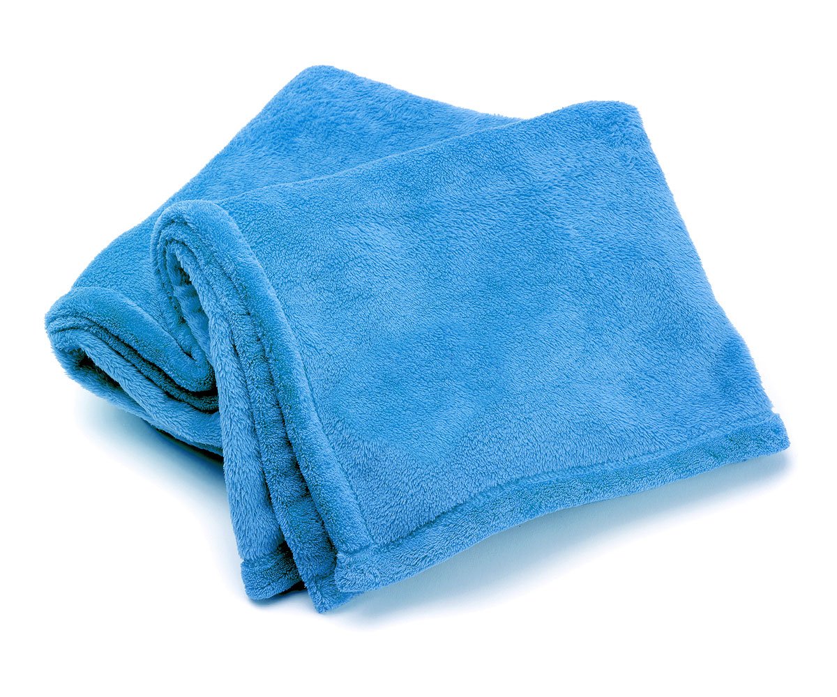 80" x 90" Full Micro Fleece Blanket, Light Blue, 250 GSM - 10 pcs/case