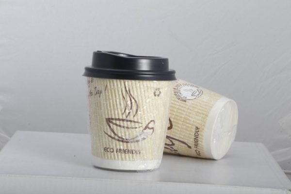9oz Rippled Cup Lids - Black 1000/cs