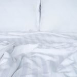 94" x 110" - Queen XL, Flat Stripe Sheets, T250, White -2dz Per Case