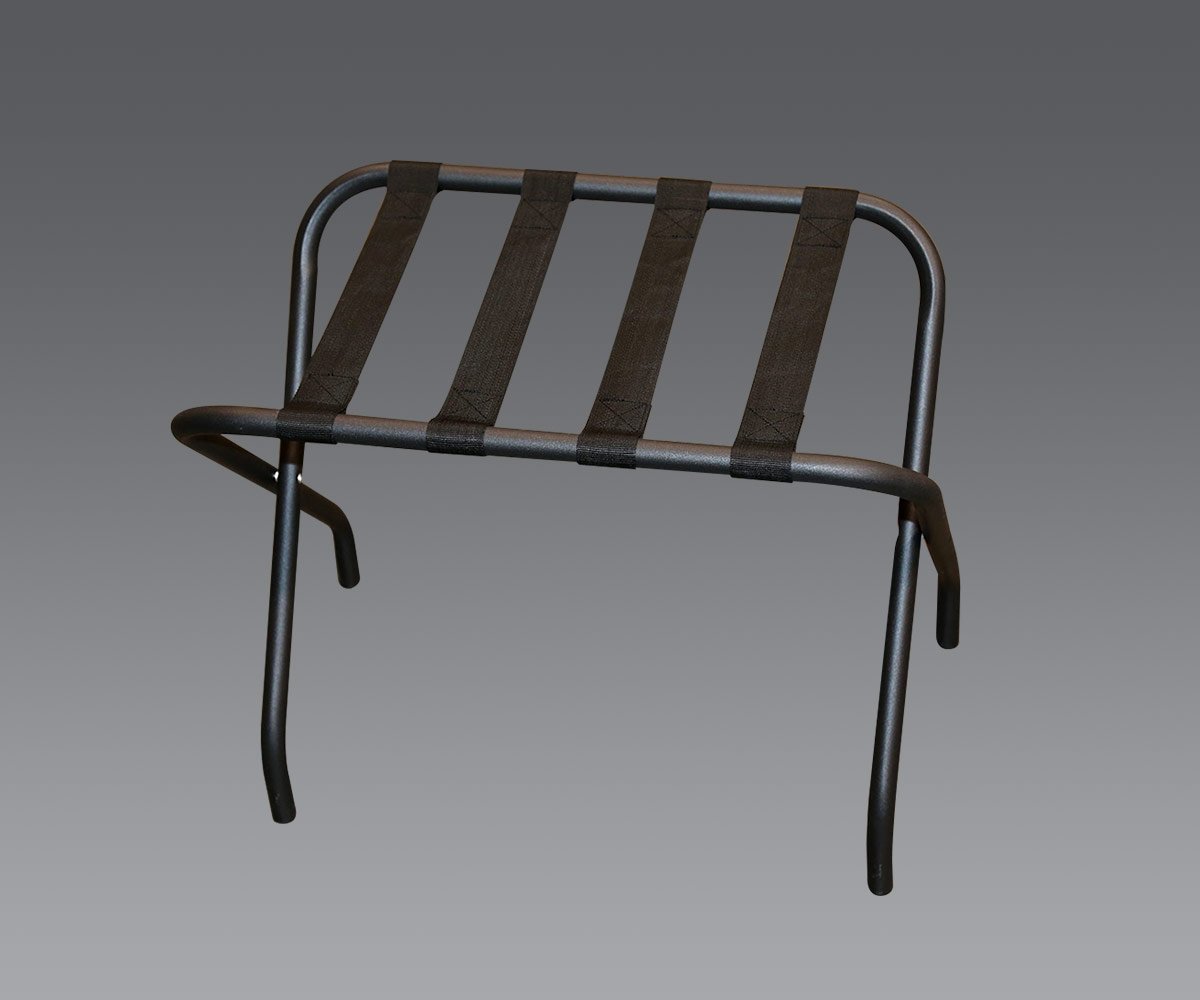 Luggage Rack Without Back, Powder Coated, Chrome, Black Stripe - 6 pcs/case