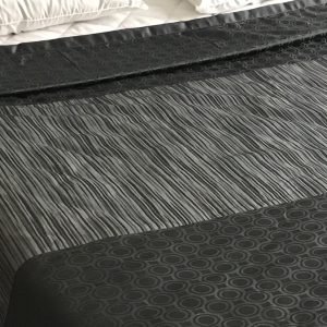 King - Decorative Modern Top Sheets Integrated With Scarf, Grey-Silver