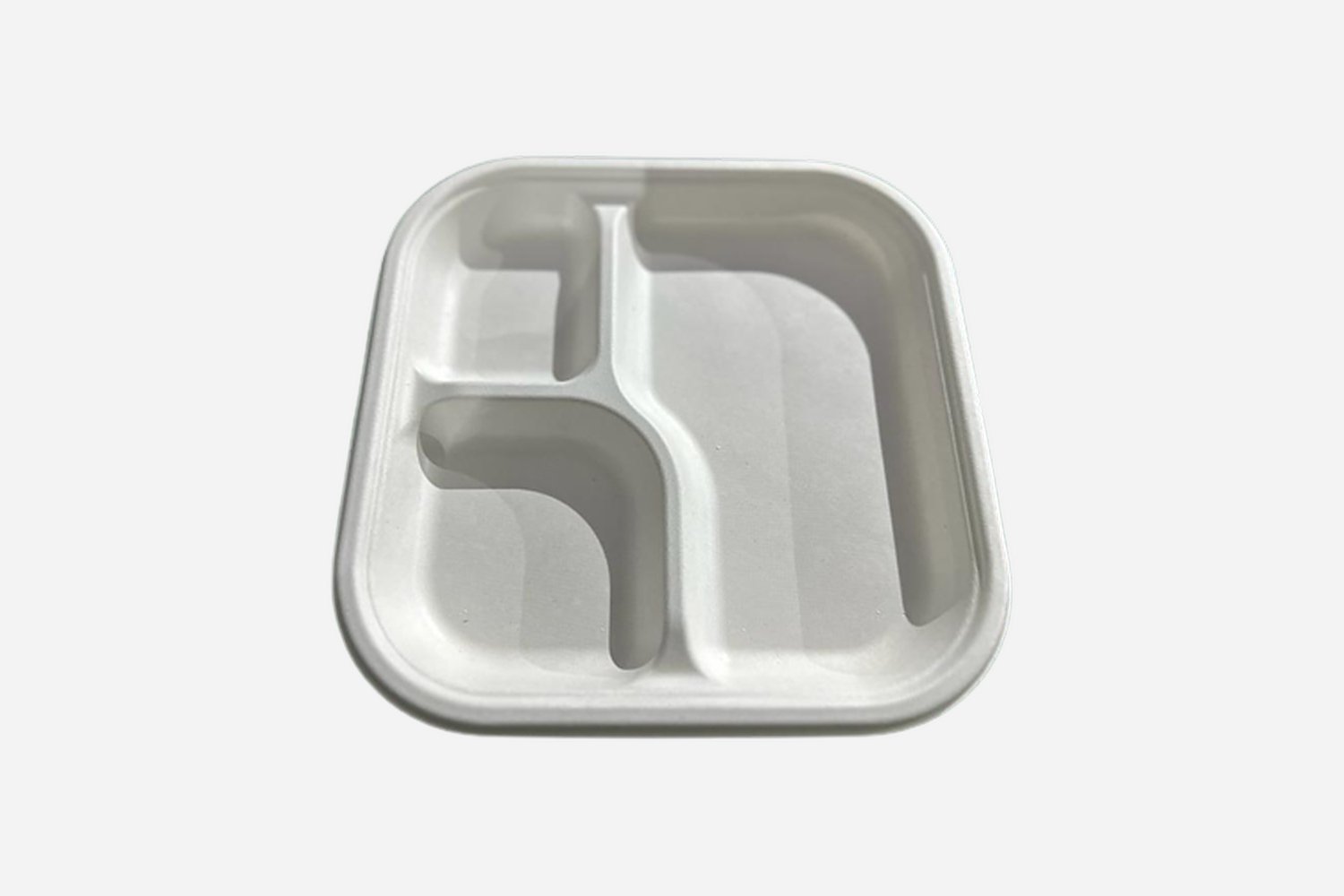 Eco-Friendly 3 Compartment Square Plates in Bulk