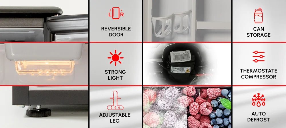 Roomwell UK compact fridge - features 