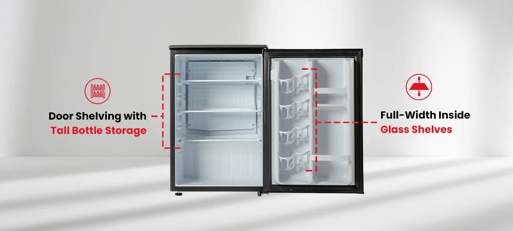 2.6 Cu.Ft Compact Roomwell UK Refrigerator Without Freezer, Auto Defrost, 2 Years Replacement Warranty