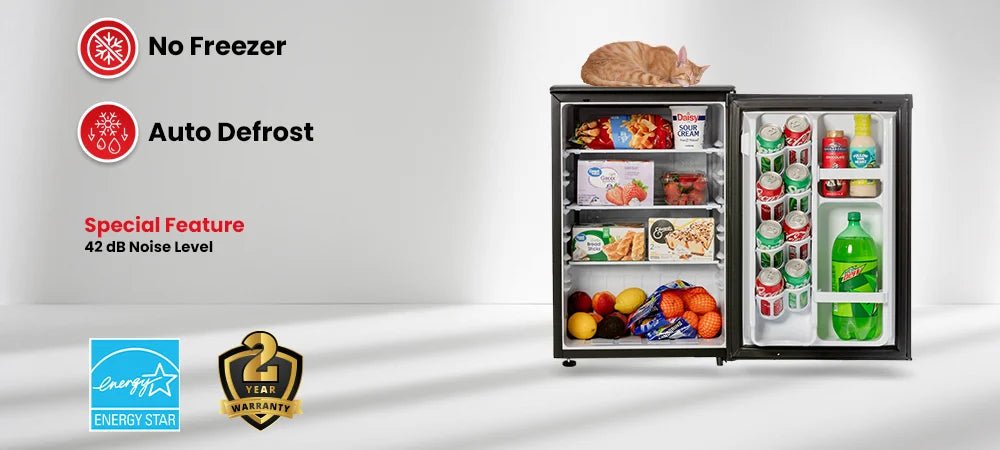 2.6 Cu.Ft Compact Roomwell UK Refrigerator Without Freezer, Auto Defrost, 2 Years Replacement Warranty 